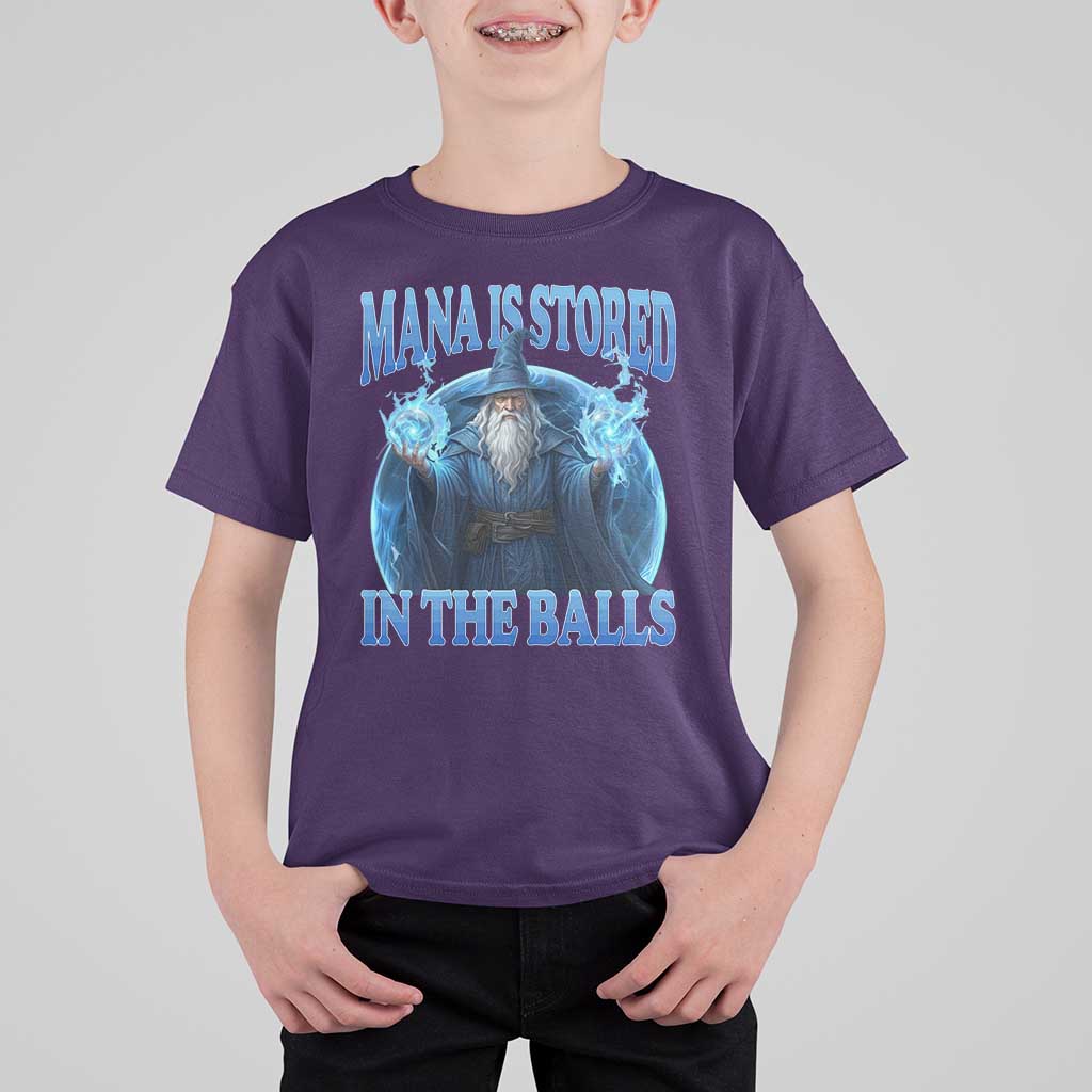 Funny Wizard T Shirt For Kid Mana is Stored in The Balls Magician Sorcerer Witcher - Wonder Print Shop
