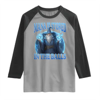 Funny Wizard Raglan Shirt Mana is Stored in The Balls Magician Sorcerer Witcher - Wonder Print Shop