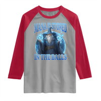 Funny Wizard Raglan Shirt Mana is Stored in The Balls Magician Sorcerer Witcher - Wonder Print Shop