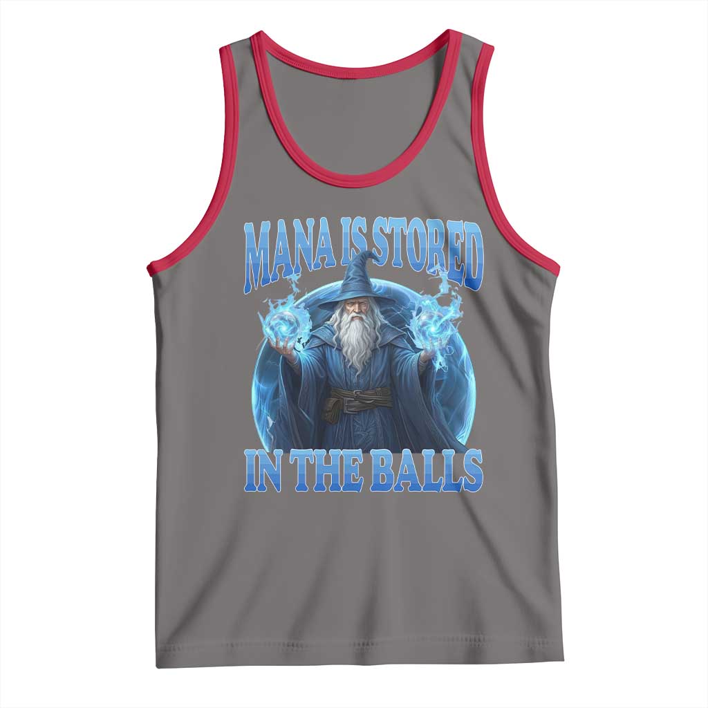 Funny Wizard Tank Top Mana is Stored in The Balls Magician Sorcerer Witcher - Wonder Print Shop