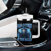Funny Wizard Tumbler With Handle Mana is Stored in The Balls Magician Sorcerer Witcher - Wonder Print Shop
