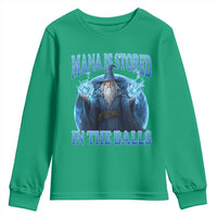 Funny Wizard Youth Sweatshirt Mana is Stored in The Balls Magician Sorcerer Witcher - Wonder Print Shop