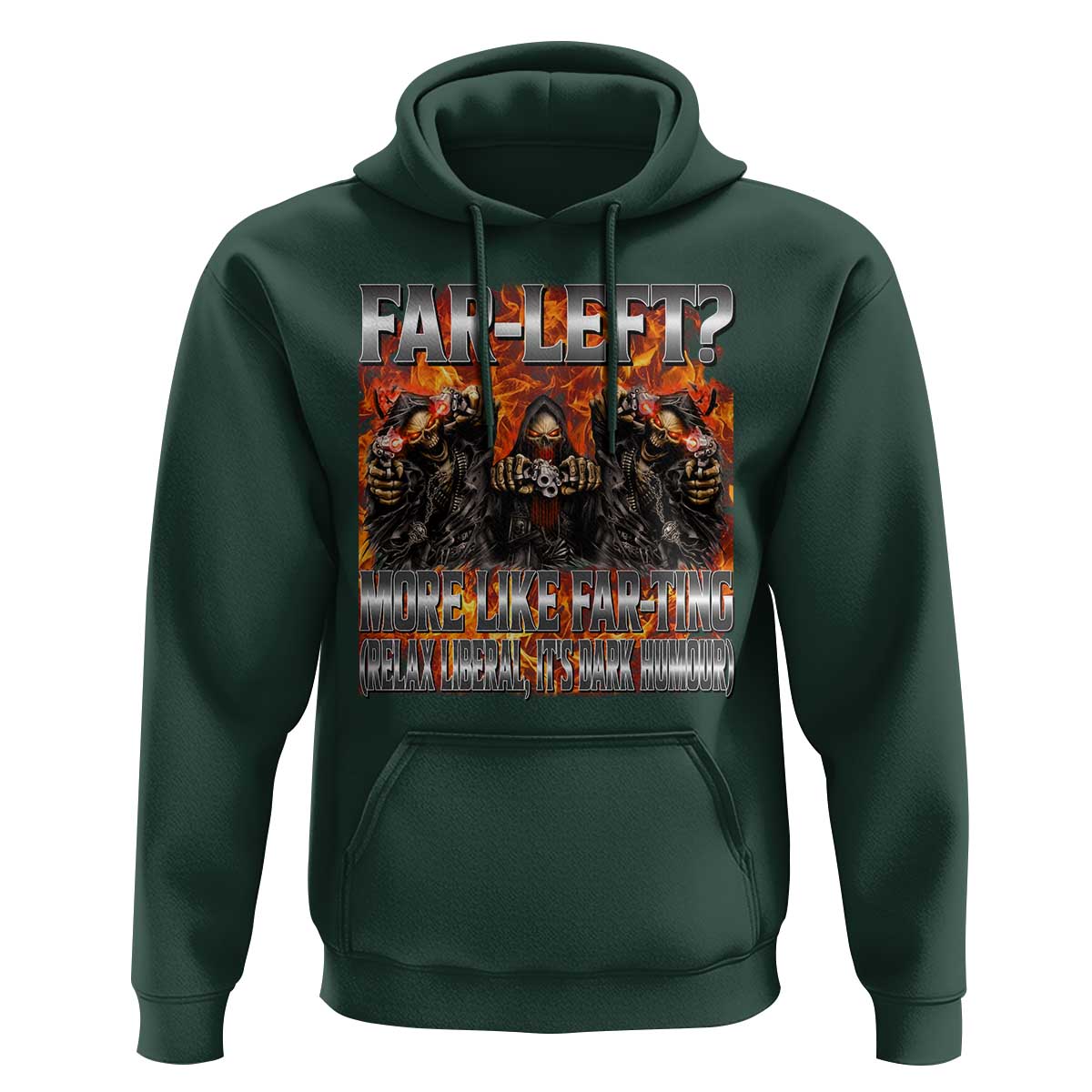 Funny Hard Skeleton Meme Bootleg Hoodie Far Left? More Like Farting - Wonder Print Shop