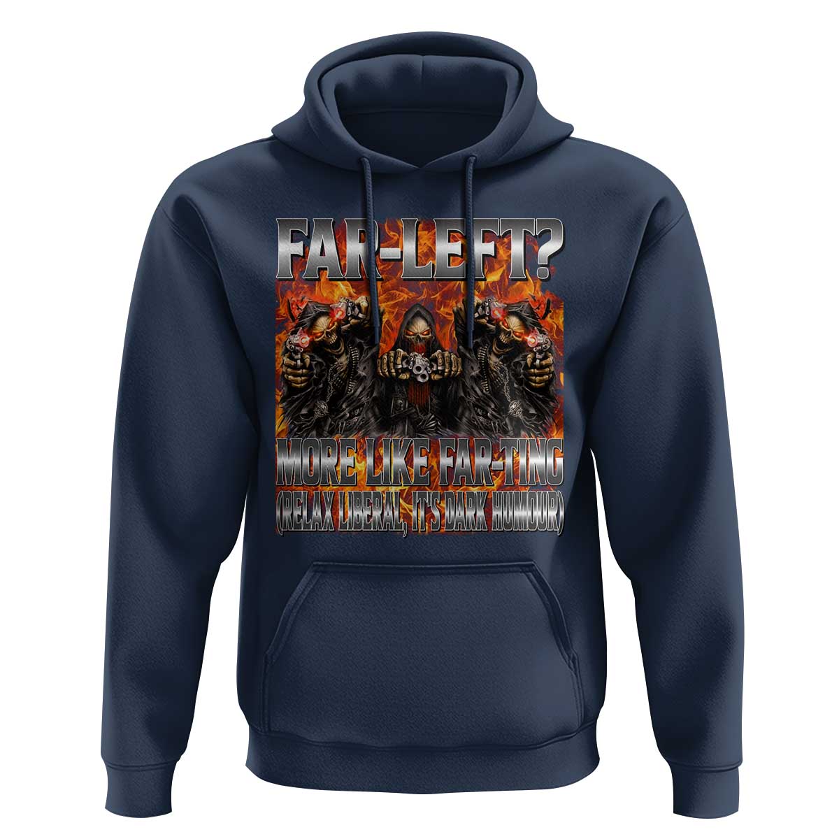 Funny Hard Skeleton Meme Bootleg Hoodie Far Left? More Like Farting - Wonder Print Shop