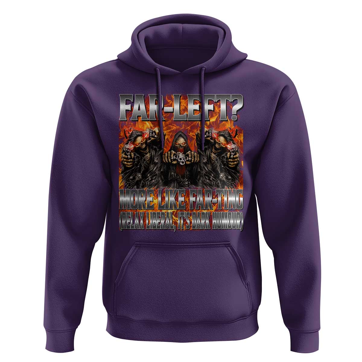 Funny Hard Skeleton Meme Bootleg Hoodie Far Left? More Like Farting - Wonder Print Shop