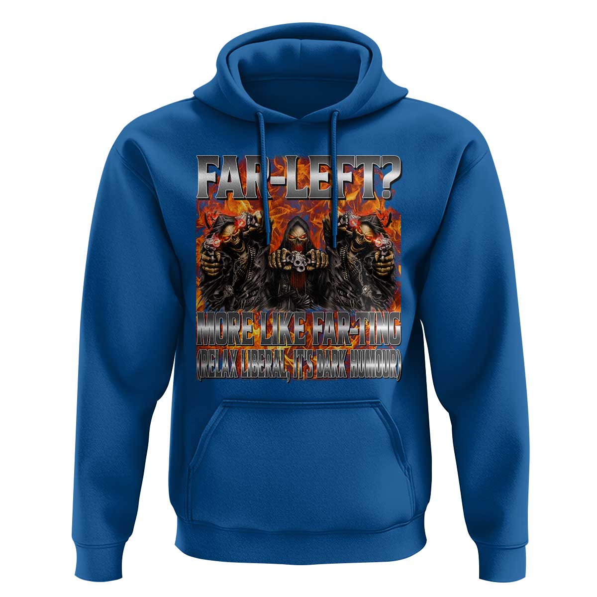 Funny Hard Skeleton Meme Bootleg Hoodie Far Left? More Like Farting - Wonder Print Shop