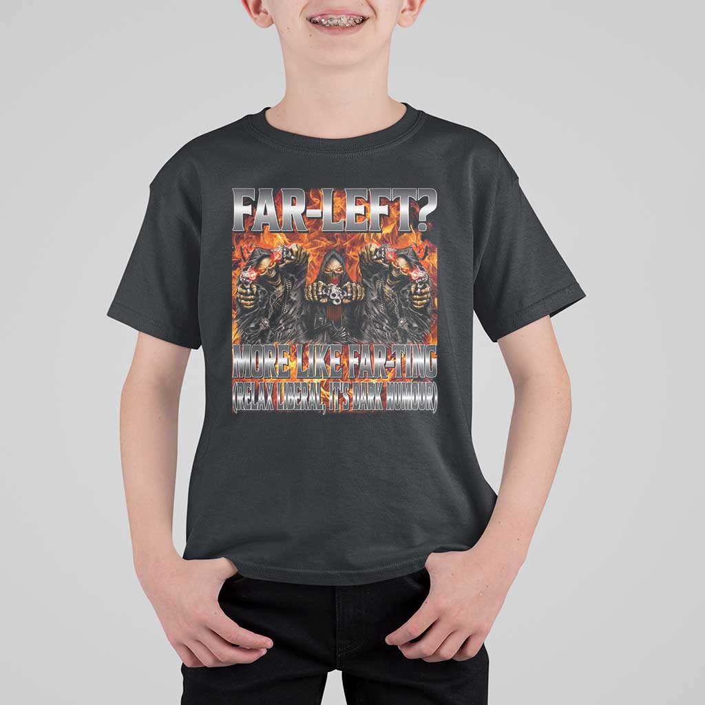 Funny Hard Skeleton Meme Bootleg T Shirt For Kid Far Left? More Like Farting - Wonder Print Shop