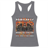 Funny Hard Skeleton Meme Bootleg Racerback Tank Top Far Left? More Like Farting - Wonder Print Shop