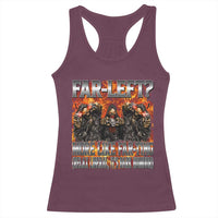 Funny Hard Skeleton Meme Bootleg Racerback Tank Top Far Left? More Like Farting - Wonder Print Shop