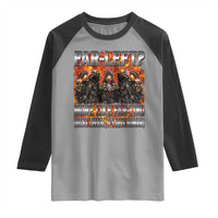 Funny Hard Skeleton Meme Bootleg Raglan Shirt Far Left? More Like Farting - Wonder Print Shop