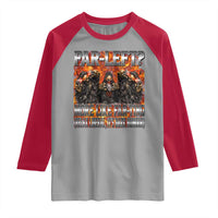 Funny Hard Skeleton Meme Bootleg Raglan Shirt Far Left? More Like Farting - Wonder Print Shop
