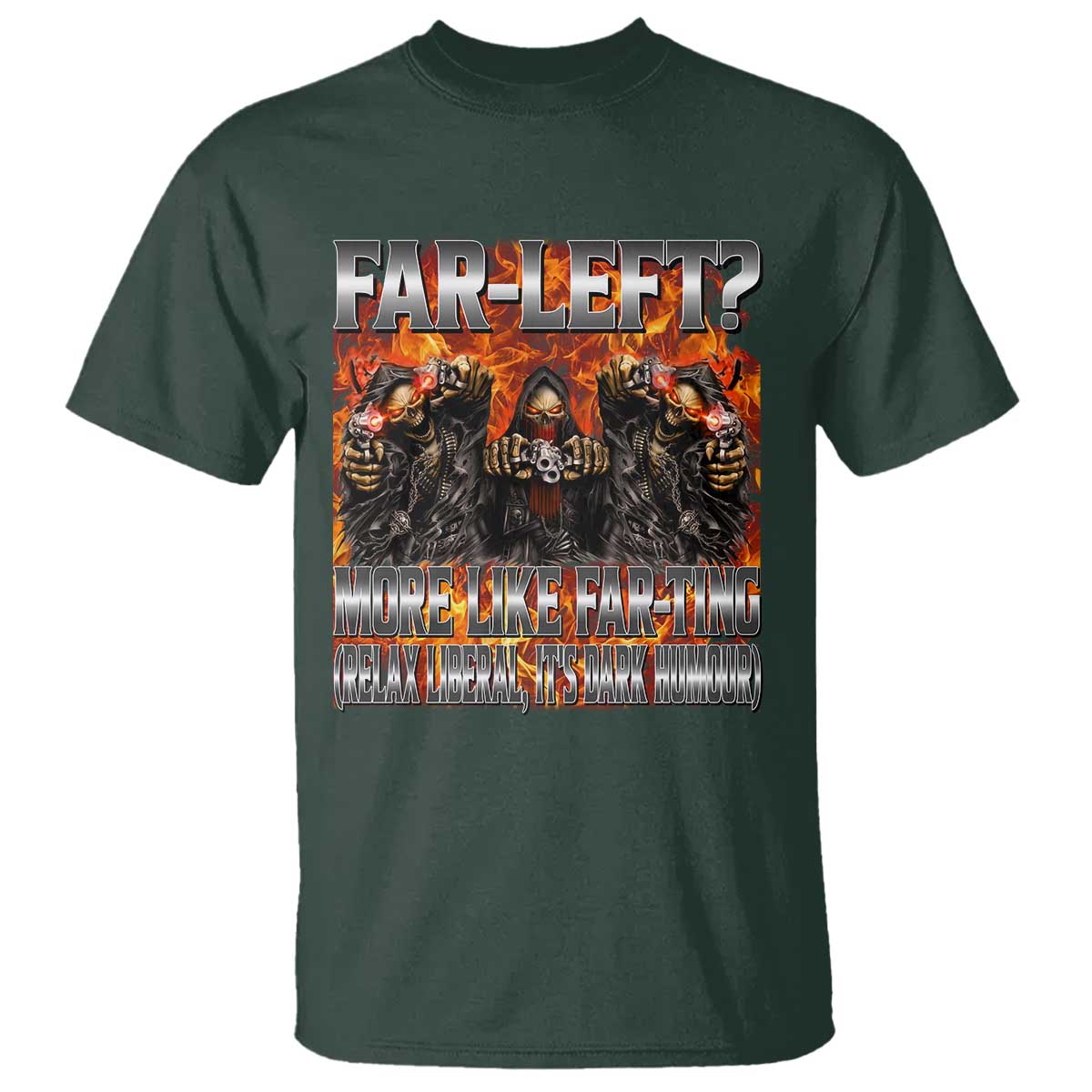 Funny Hard Skeleton Meme Bootleg T Shirt Far Left? More Like Farting - Wonder Print Shop
