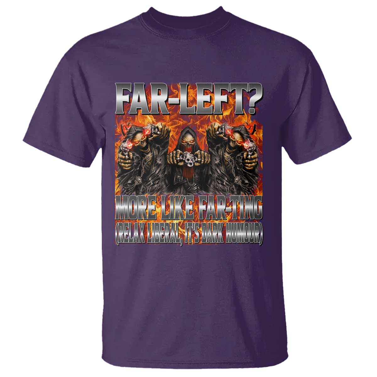 Funny Hard Skeleton Meme Bootleg T Shirt Far Left? More Like Farting - Wonder Print Shop