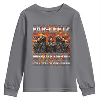 Funny Hard Skeleton Meme Bootleg Youth Sweatshirt Far Left? More Like Farting - Wonder Print Shop