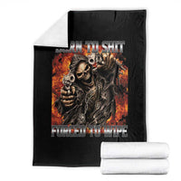 Funny Evil Skeleton Meme Throw Blanket Born to Shit Forced to Wipe - Wonder Print Shop