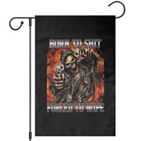 Funny Evil Skeleton Meme Garden Flag Born to Shit Forced to Wipe - Wonder Print Shop