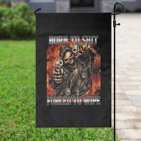 Funny Evil Skeleton Meme Garden Flag Born to Shit Forced to Wipe - Wonder Print Shop