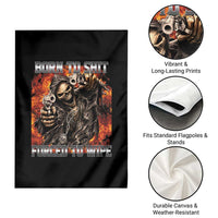 Funny Evil Skeleton Meme Garden Flag Born to Shit Forced to Wipe - Wonder Print Shop
