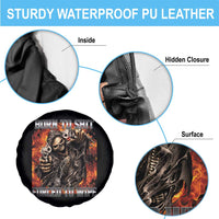 Funny Evil Skeleton Meme Spare Tire Cover Born to Shit Forced to Wipe - Wonder Print Shop