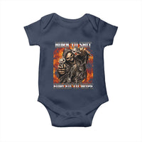 Funny Evil Skeleton Meme Baby Onesie Born to Shit Forced to Wipe - Wonder Print Shop
