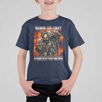Funny Evil Skeleton Meme T Shirt For Kid Born to Shit Forced to Wipe - Wonder Print Shop
