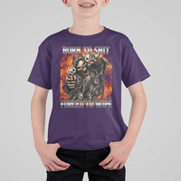 Funny Evil Skeleton Meme T Shirt For Kid Born to Shit Forced to Wipe - Wonder Print Shop