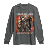 Funny Evil Skeleton Meme Long Sleeve Shirt Born to Shit Forced to Wipe - Wonder Print Shop