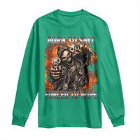 Funny Evil Skeleton Meme Long Sleeve Shirt Born to Shit Forced to Wipe - Wonder Print Shop