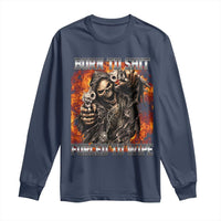 Funny Evil Skeleton Meme Long Sleeve Shirt Born to Shit Forced to Wipe - Wonder Print Shop