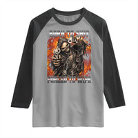 Funny Evil Skeleton Meme Raglan Shirt Born to Shit Forced to Wipe - Wonder Print Shop