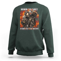 Funny Evil Skeleton Meme Sweatshirt Born to Shit Forced to Wipe - Wonder Print Shop