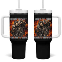Funny Evil Skeleton Meme Tumbler With Handle Born to Shit Forced to Wipe - Wonder Print Shop