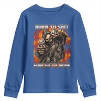 Funny Evil Skeleton Meme Youth Sweatshirt Born to Shit Forced to Wipe - Wonder Print Shop