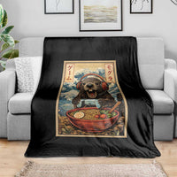 Cute Kawaii Gamer Groundhog Throw Blanket Funny Japanese Ramen Anime Otaku Fan Gift - Wonder Print Shop