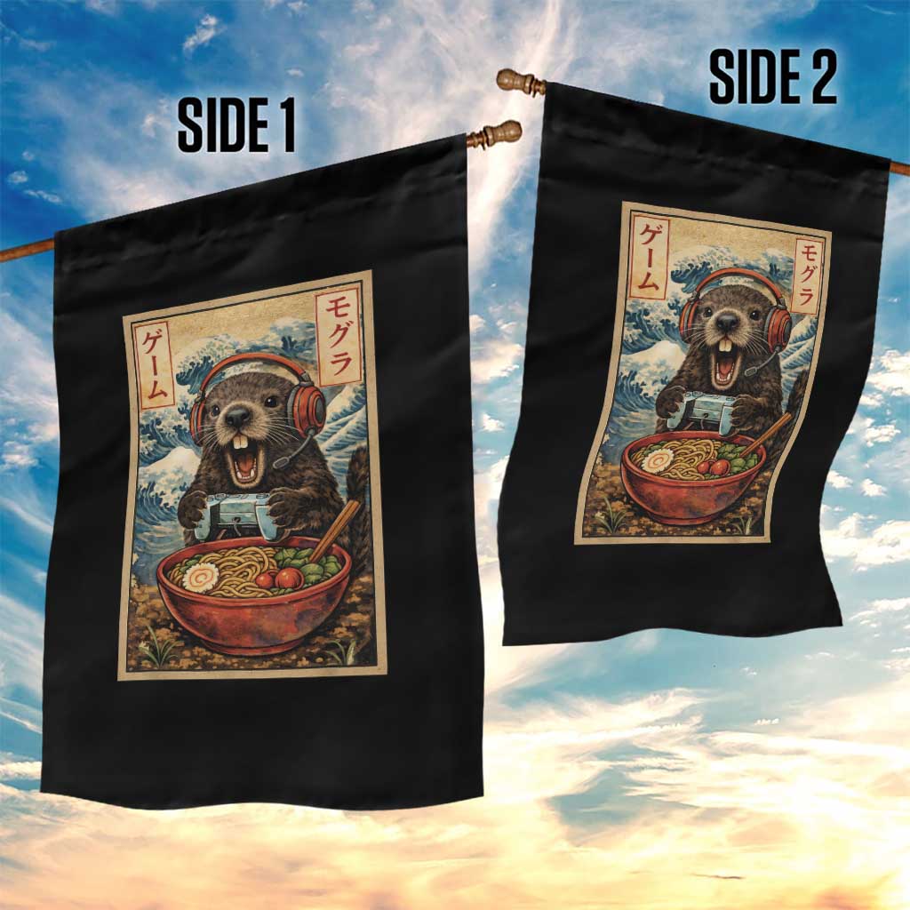 Cute Kawaii Gamer Groundhog Garden Flag Funny Japanese Ramen Anime Otaku Fan Gift - Wonder Print Shop