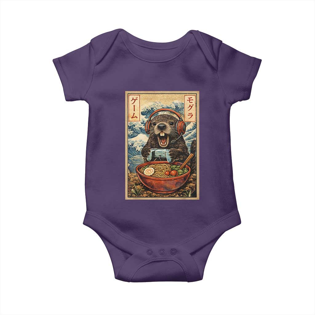 Cute Kawaii Gamer Groundhog Baby Onesie Funny Japanese Ramen Anime Otaku Fan Gift - Wonder Print Shop