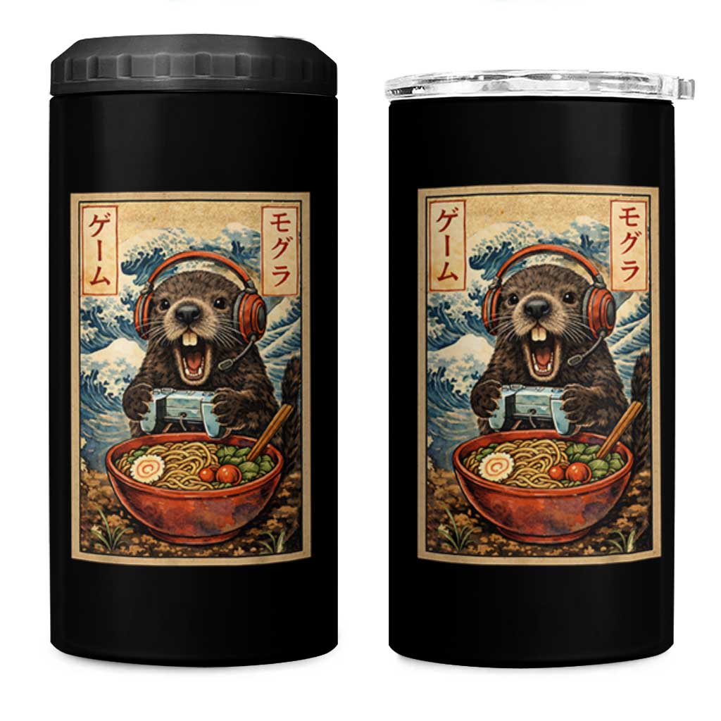 Cute Kawaii Gamer Groundhog 4 in 1 Can Cooler Tumbler Funny Japanese Ramen Anime Otaku Fan Gift - Wonder Print Shop