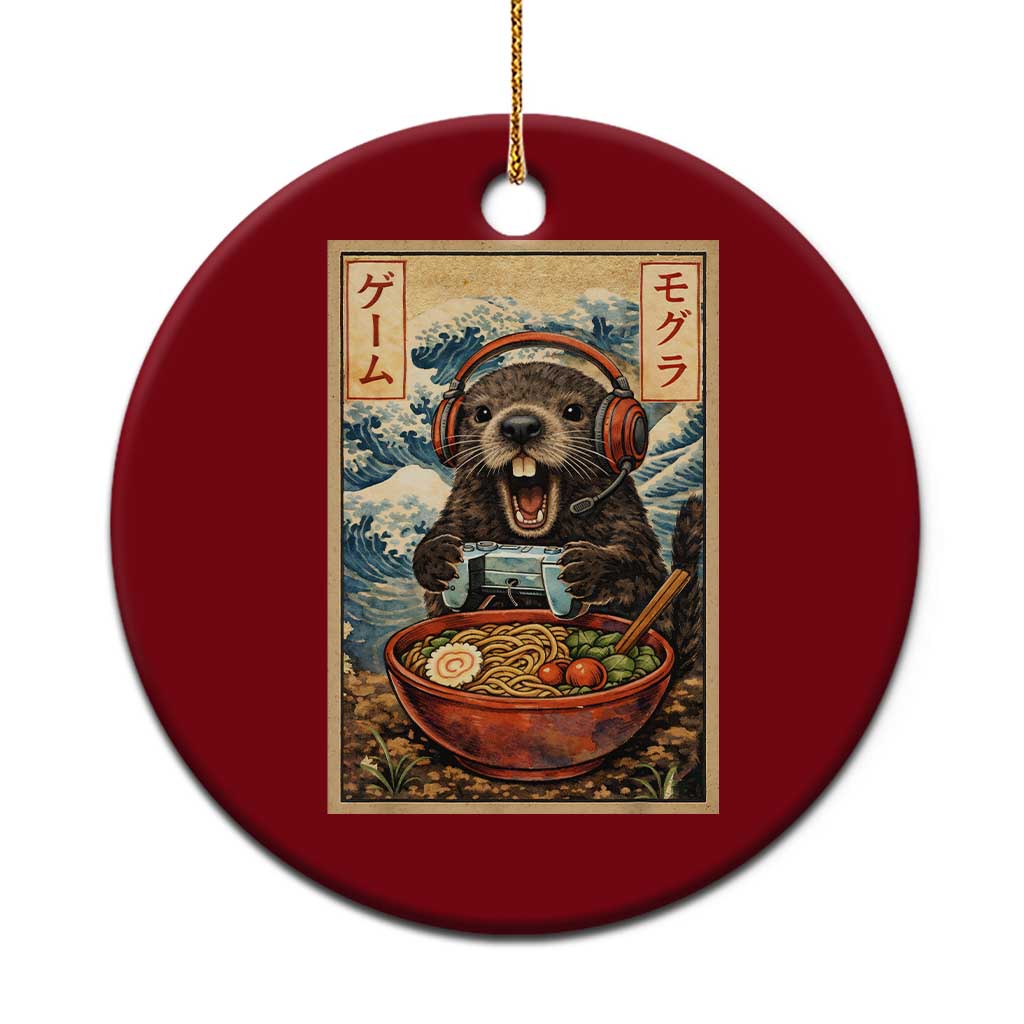 Cute Kawaii Gamer Groundhog Ceramic Ornament Funny Japanese Ramen Anime Otaku Fan Gift - Wonder Print Shop