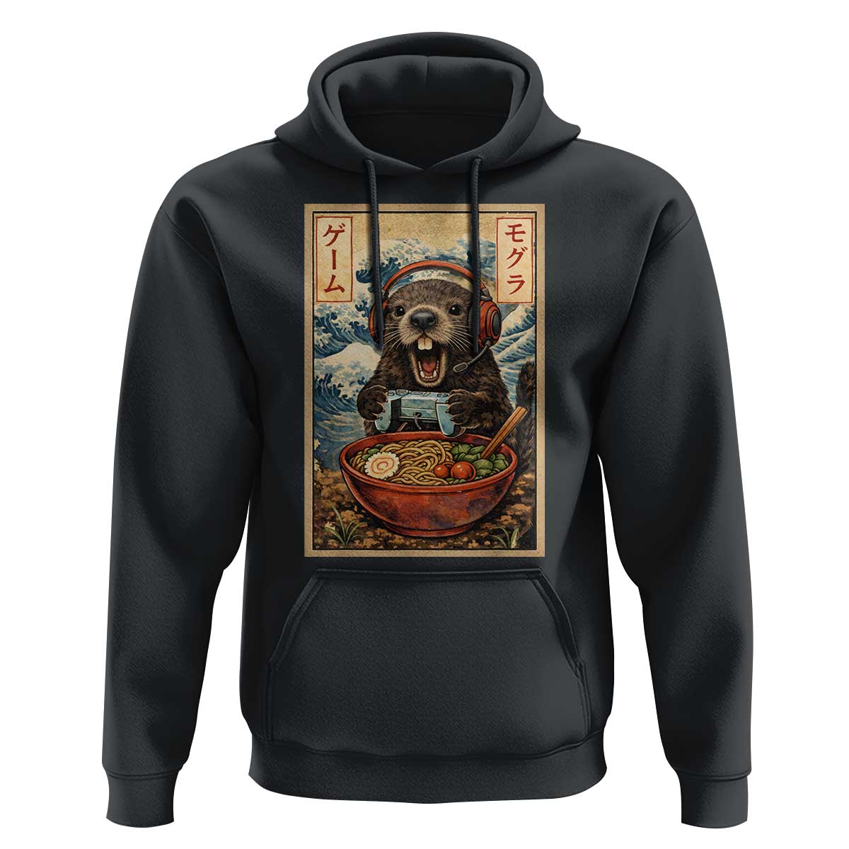 Cute Kawaii Gamer Groundhog Hoodie Funny Japanese Ramen Anime Otaku Fan Gift - Wonder Print Shop