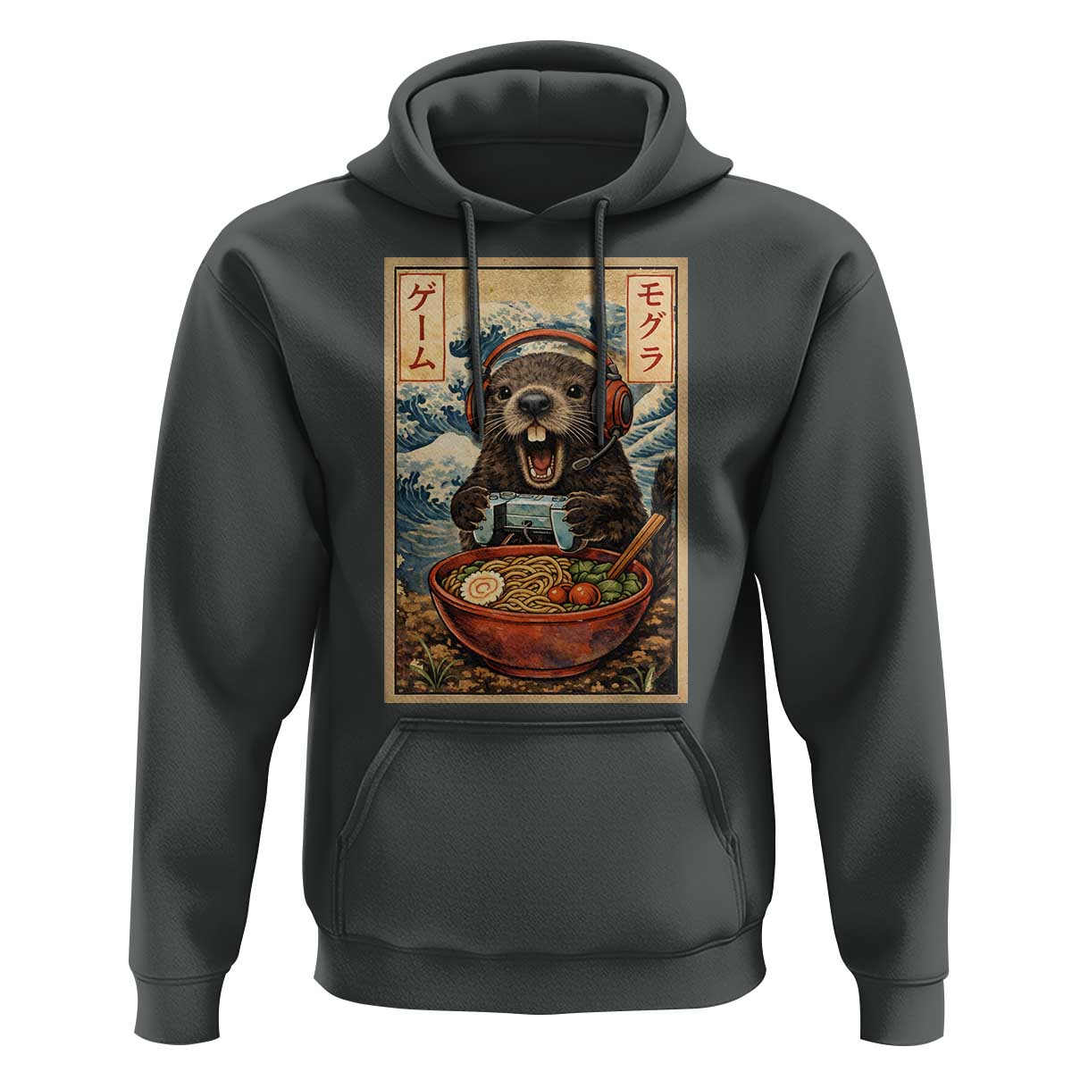 Cute Kawaii Gamer Groundhog Hoodie Funny Japanese Ramen Anime Otaku Fan Gift - Wonder Print Shop