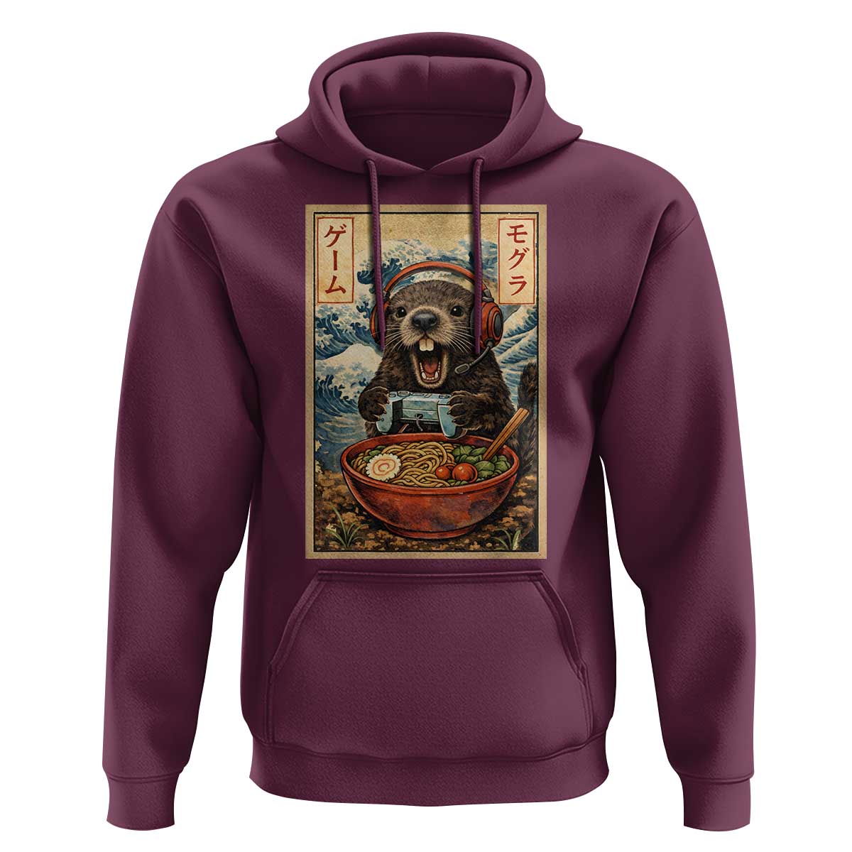 Cute Kawaii Gamer Groundhog Hoodie Funny Japanese Ramen Anime Otaku Fan Gift - Wonder Print Shop