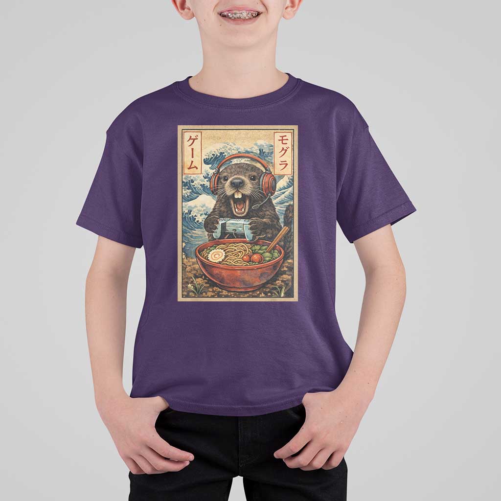 Cute Kawaii Gamer Groundhog T Shirt For Kid Funny Japanese Ramen Anime Otaku Fan Gift - Wonder Print Shop