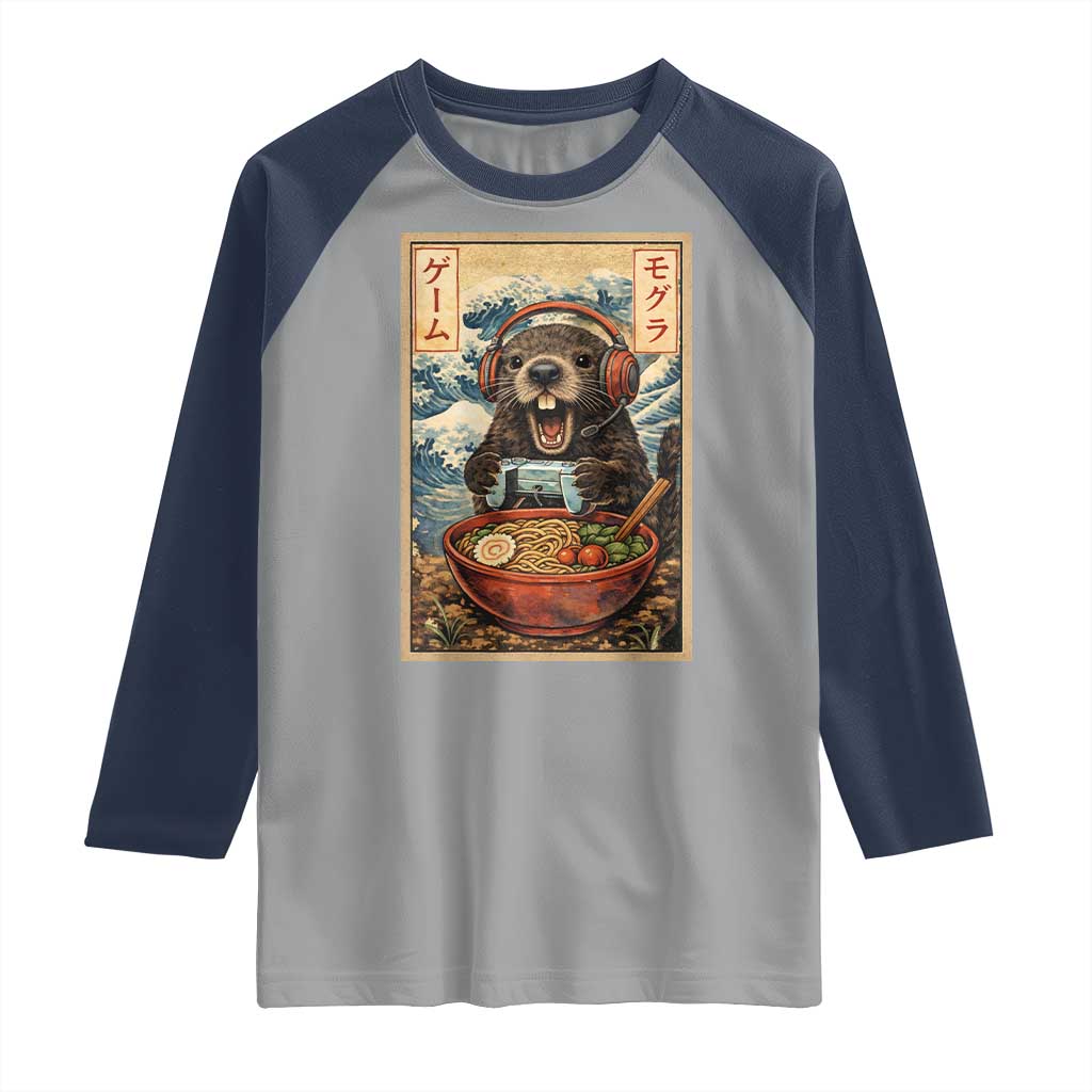 Cute Kawaii Gamer Groundhog Raglan Shirt Funny Japanese Ramen Anime Otaku Fan Gift - Wonder Print Shop