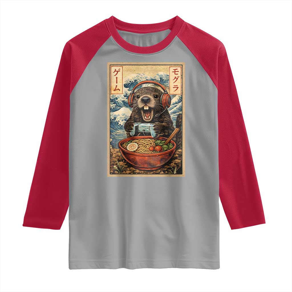 Cute Kawaii Gamer Groundhog Raglan Shirt Funny Japanese Ramen Anime Otaku Fan Gift - Wonder Print Shop