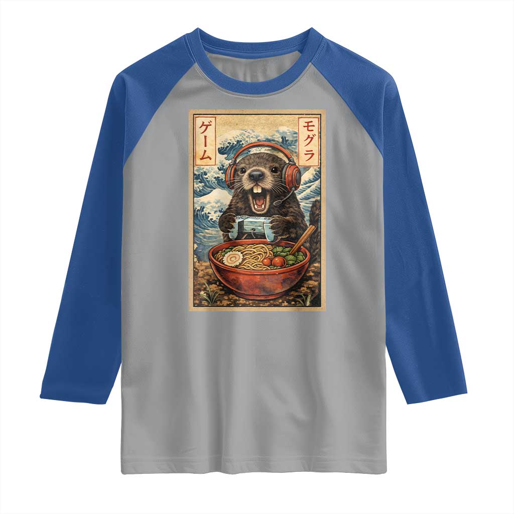 Cute Kawaii Gamer Groundhog Raglan Shirt Funny Japanese Ramen Anime Otaku Fan Gift - Wonder Print Shop