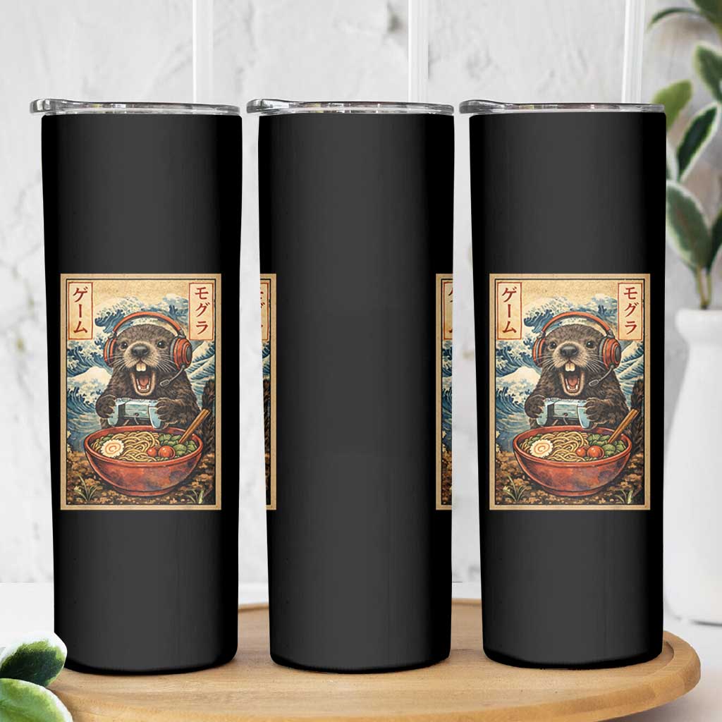 Cute Kawaii Gamer Groundhog Skinny Tumbler Funny Japanese Ramen Anime Otaku Fan Gift - Wonder Print Shop