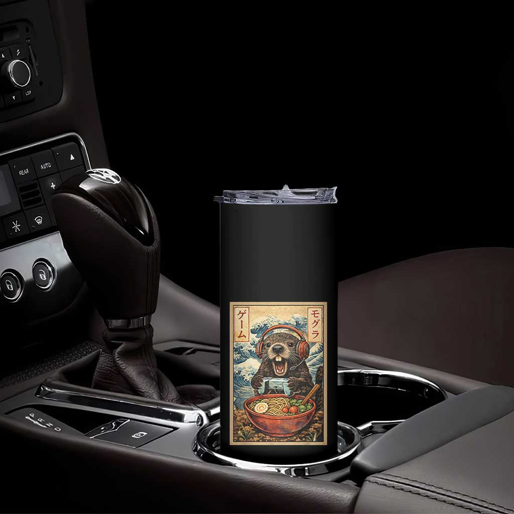 Cute Kawaii Gamer Groundhog Skinny Tumbler Funny Japanese Ramen Anime Otaku Fan Gift - Wonder Print Shop