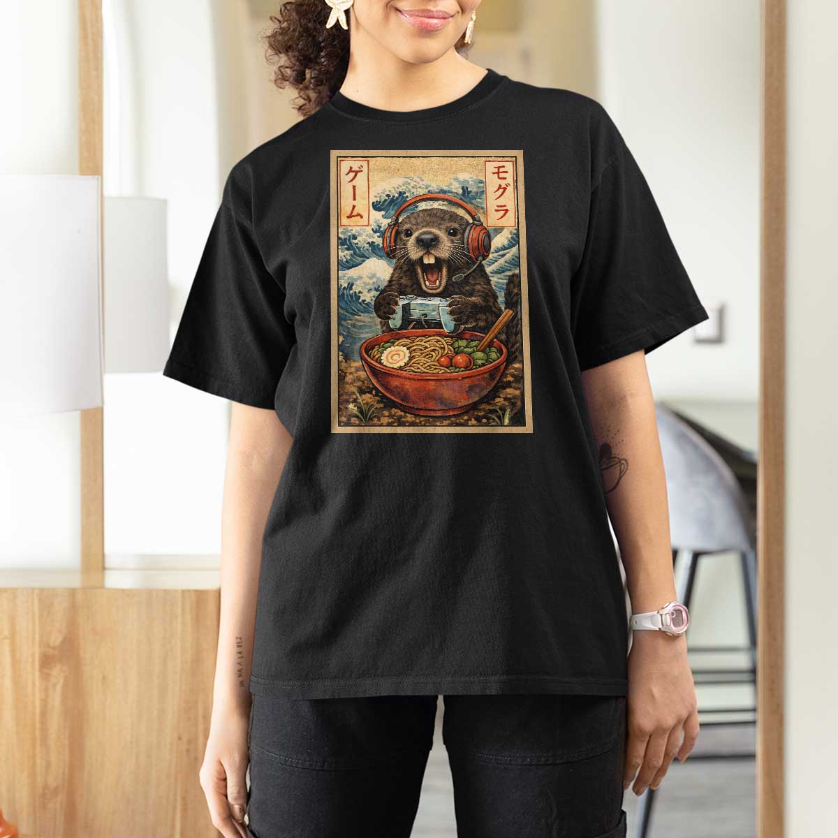 Cute Kawaii Gamer Groundhog T Shirt For Women Funny Japanese Ramen Anime Otaku Fan Gift - Wonder Print Shop