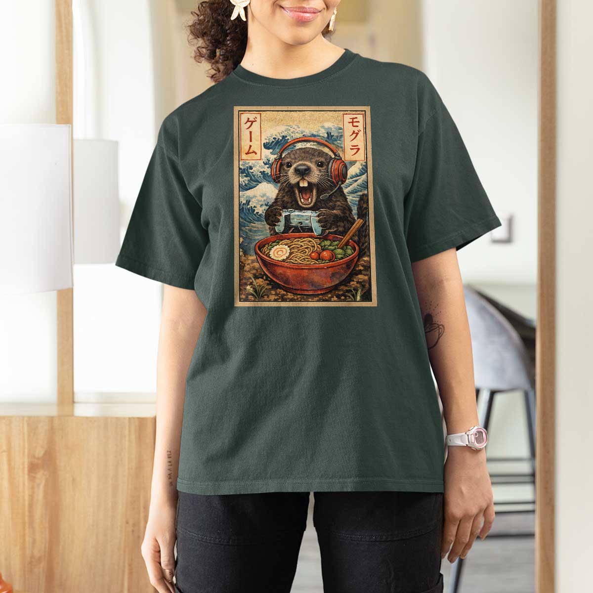 Cute Kawaii Gamer Groundhog T Shirt For Women Funny Japanese Ramen Anime Otaku Fan Gift - Wonder Print Shop