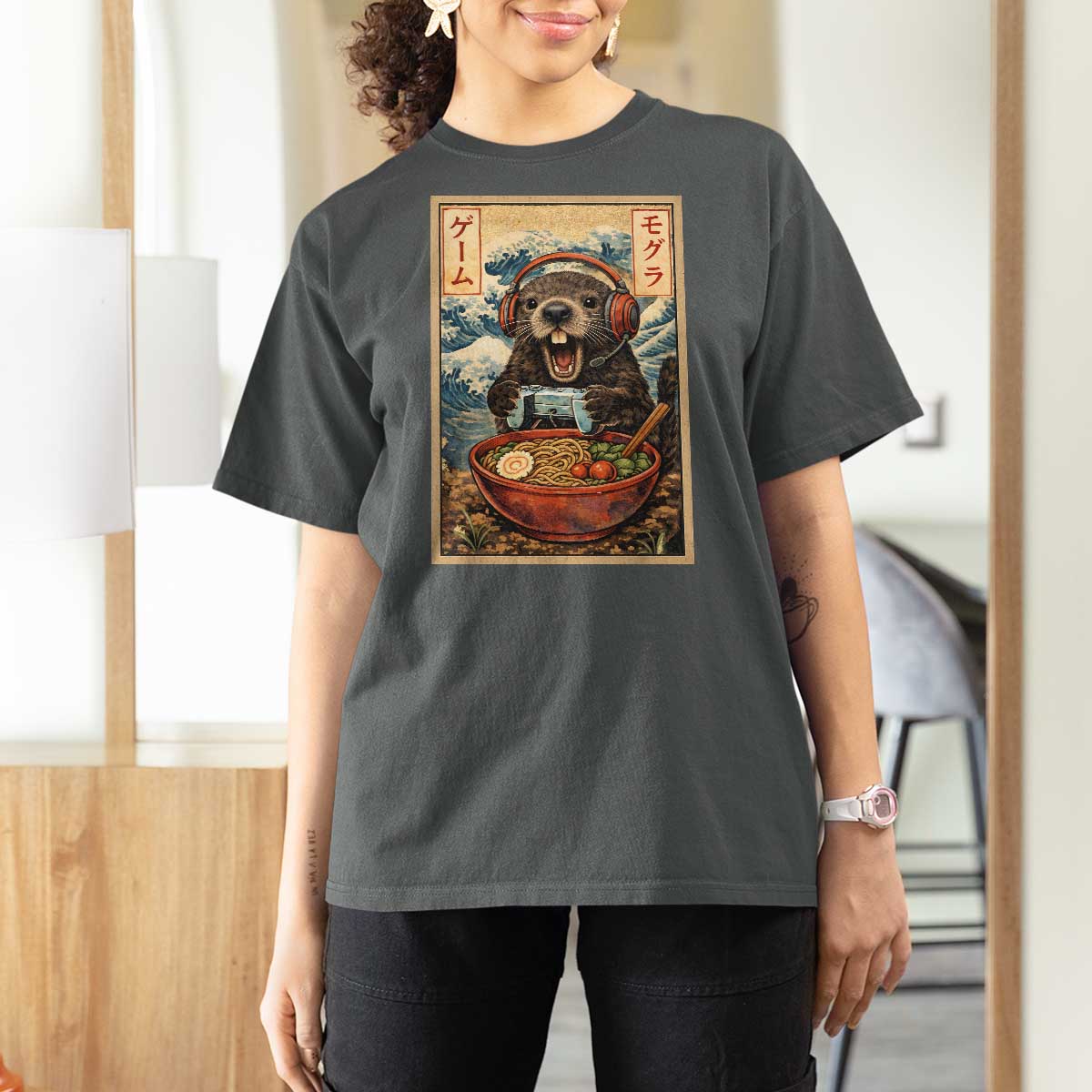 Cute Kawaii Gamer Groundhog T Shirt For Women Funny Japanese Ramen Anime Otaku Fan Gift - Wonder Print Shop